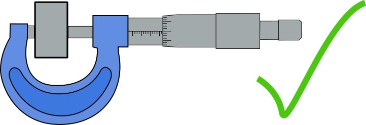 demonstrating the correct way to use a micrometer