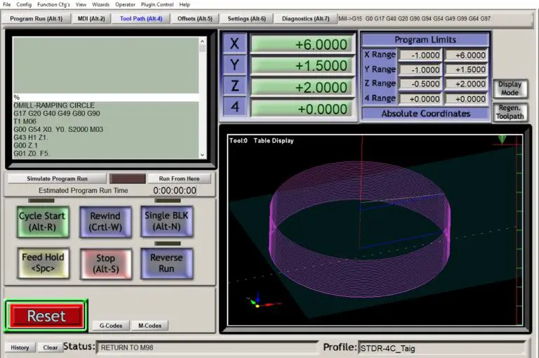 m99 sub routine in mach3 screen