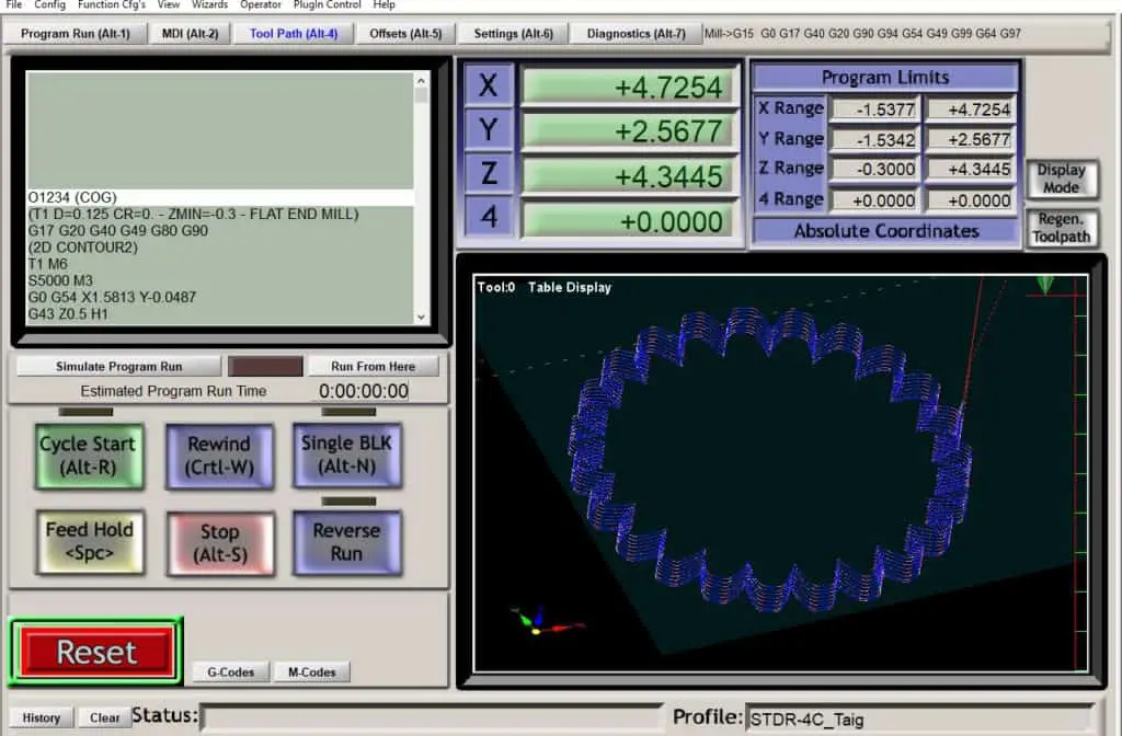 gear wheel cutter paths in mach3