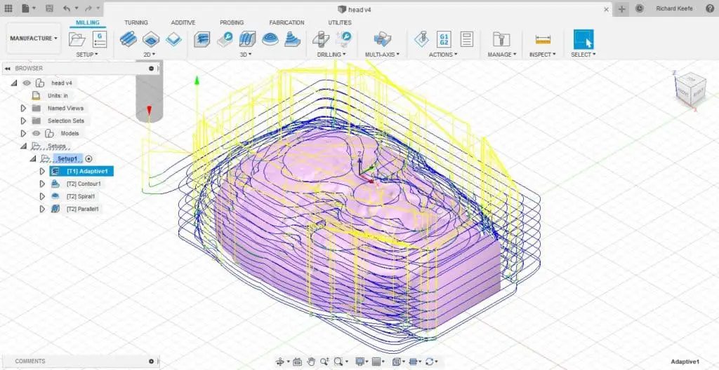 adaptive roughing toolpath