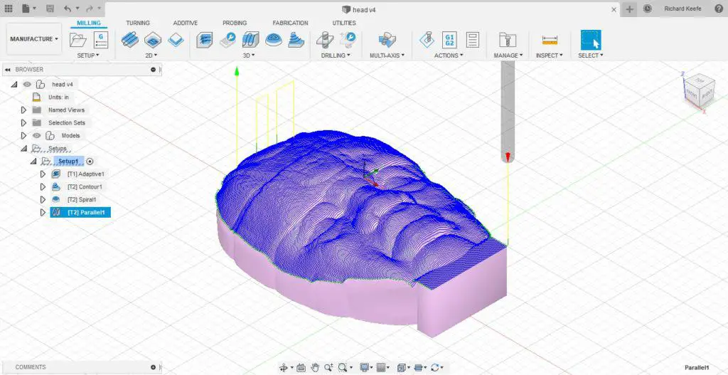 parallel finishing toolpath