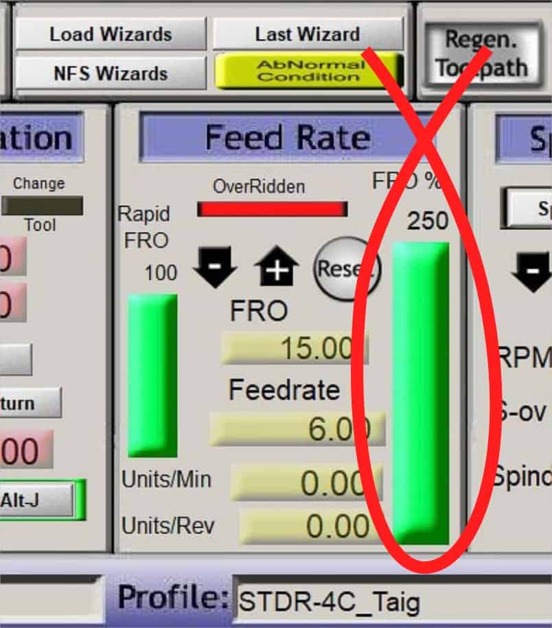 feed rate override in mach3