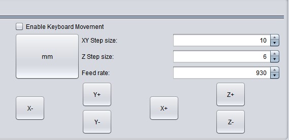 Universal Gcode Sender jog controls