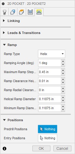 Fill in the ramp section