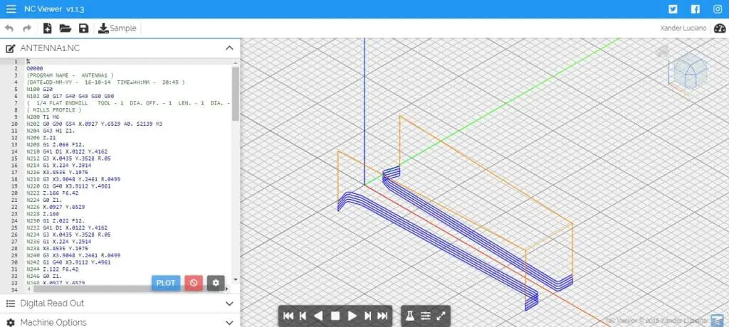 gcode simulator screenshot